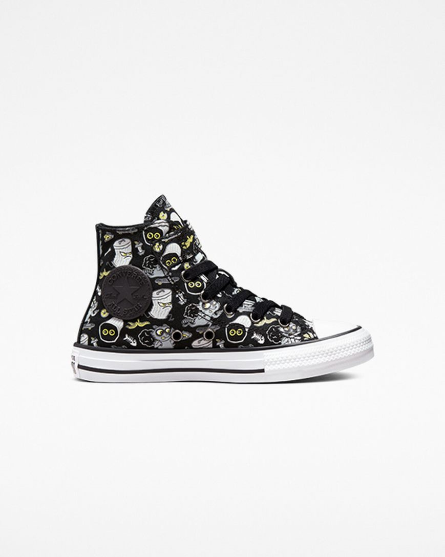 Chlapecké Boty Vysoké Converse Chuck Taylor All Star Easy-On Raccoons Černé Šedé | CZ BIDW63